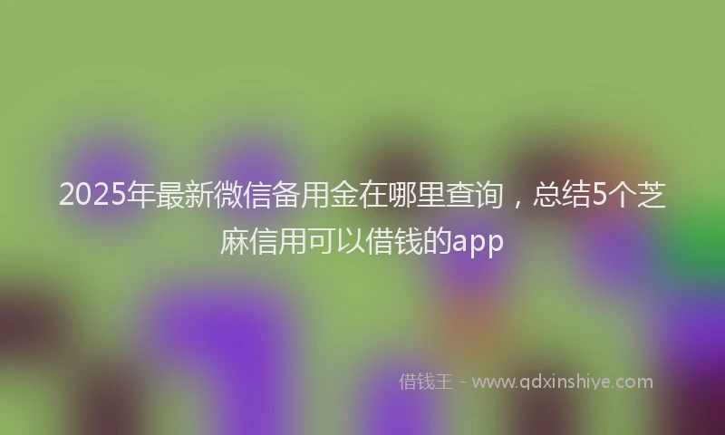 2025年最新微信备用金在哪里查询，总结5个芝麻信用可以借钱的app