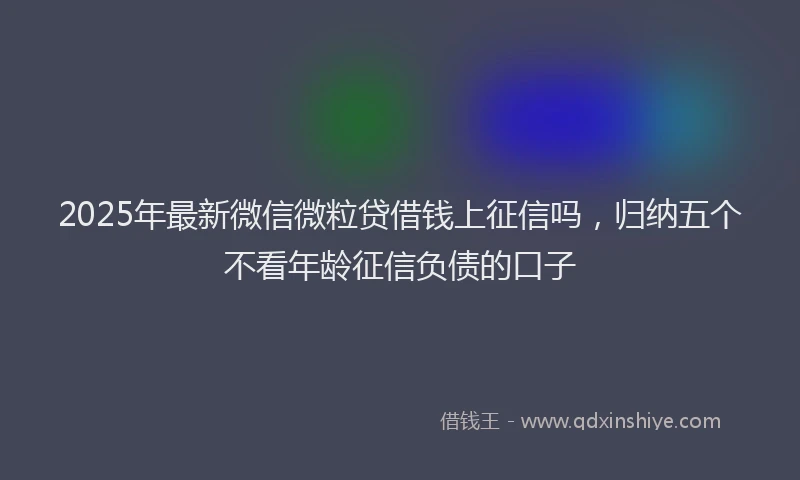 2025年最新微信微粒贷借钱上征信吗，归纳五个不看年龄征信负债的口子