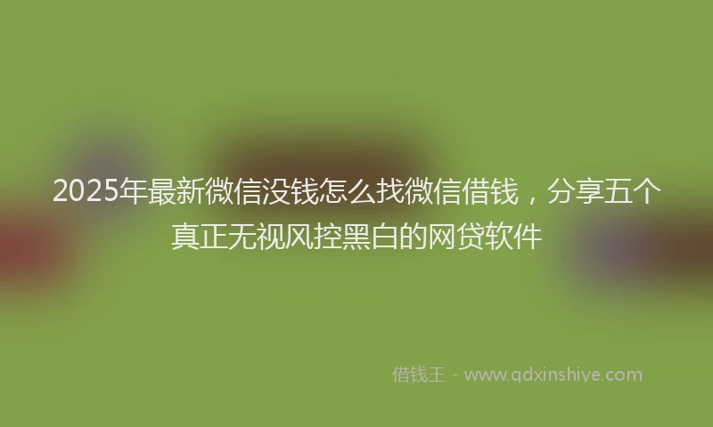 2025年最新微信没钱怎么找微信借钱，分享五个真正无视风控黑白的网贷软件