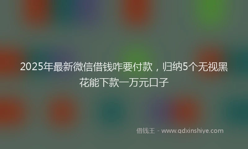 2025年最新微信借钱咋要付款，归纳5个无视黑花能下款一万元口子