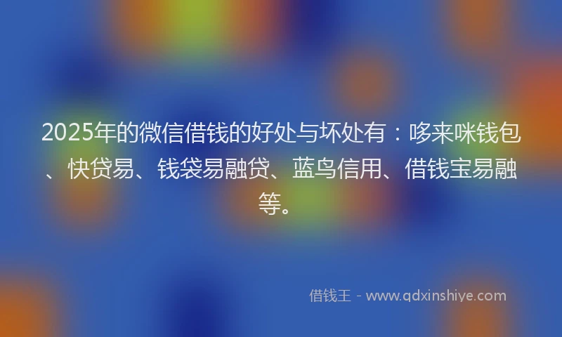 2025年的微信借钱的好处与坏处有：哆来咪钱包、快贷易、钱袋易融贷、蓝鸟信用、借钱宝易融等。