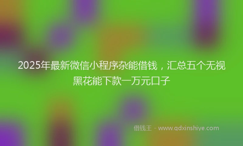 2025年最新微信小程序杂能借钱，汇总五个无视黑花能下款一万元口子