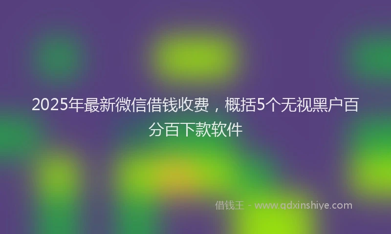 2025年最新微信借钱收费，概括5个无视黑户百分百下款软件