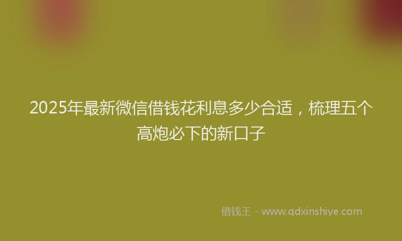 2025年最新微信借钱花利息多少合适，梳理五个高炮必下的新口子