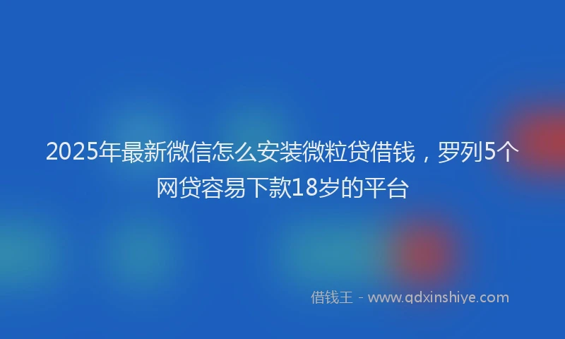 2025年最新微信怎么安装微粒贷借钱，罗列5个网贷容易下款18岁的平台