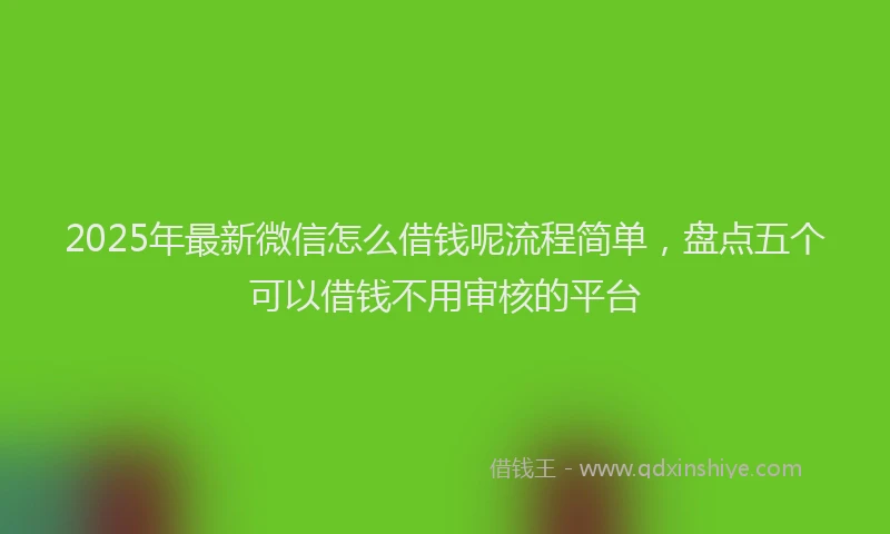 2025年最新微信怎么借钱呢流程简单，盘点五个可以借钱不用审核的平台