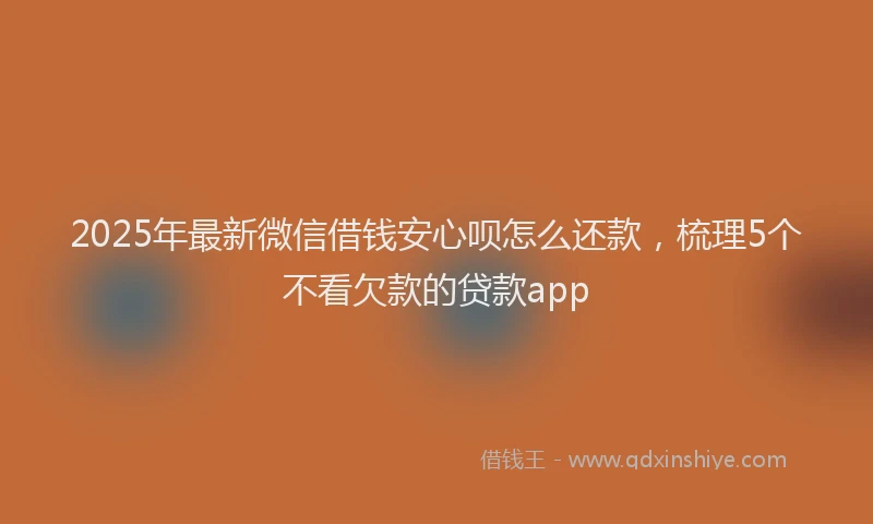 2025年最新微信借钱安心呗怎么还款，梳理5个不看欠款的贷款app