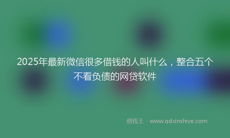 2025年最新微信很多借钱的人叫什么，整合五个不看负债的网贷软件