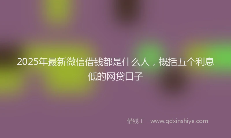 2025年最新微信借钱都是什么人，概括五个利息低的网贷口子