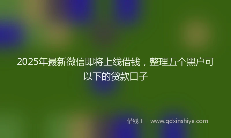 2025年最新微信即将上线借钱，整理五个黑户可以下的贷款口子
