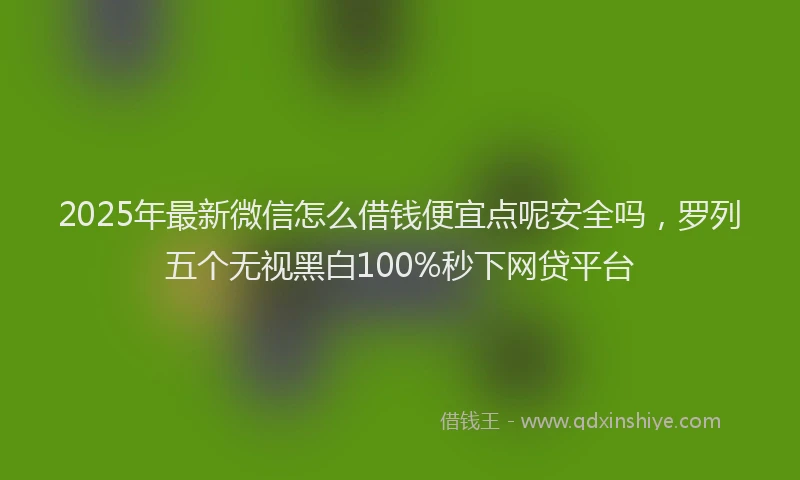 2025年最新微信怎么借钱便宜点呢安全吗，罗列五个无视黑白100%秒下网贷平台