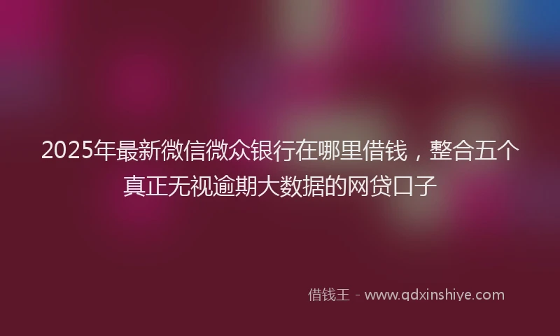 2025年最新微信微众银行在哪里借钱，整合五个真正无视逾期大数据的网贷口子