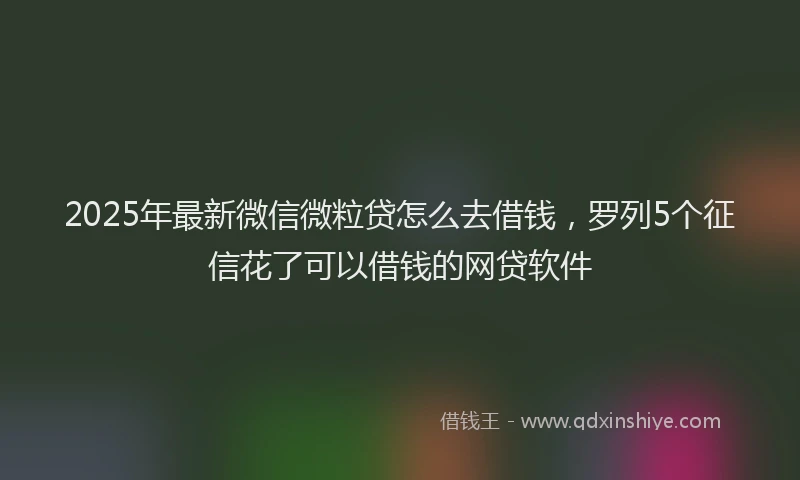 2025年最新微信微粒贷怎么去借钱，罗列5个征信花了可以借钱的网贷软件