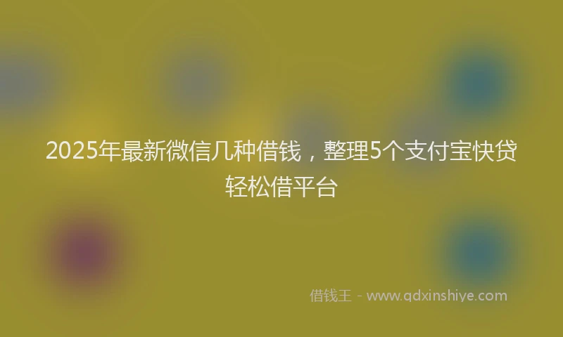 2025年最新微信几种借钱，整理5个支付宝快贷轻松借平台