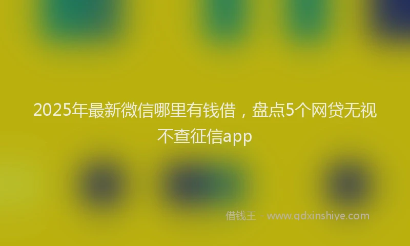 2025年最新微信哪里有钱借，盘点5个网贷无视不查征信app