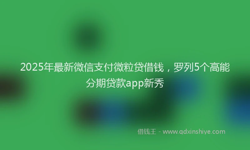 2025年最新微信支付微粒贷借钱，罗列5个高能分期贷款app新秀