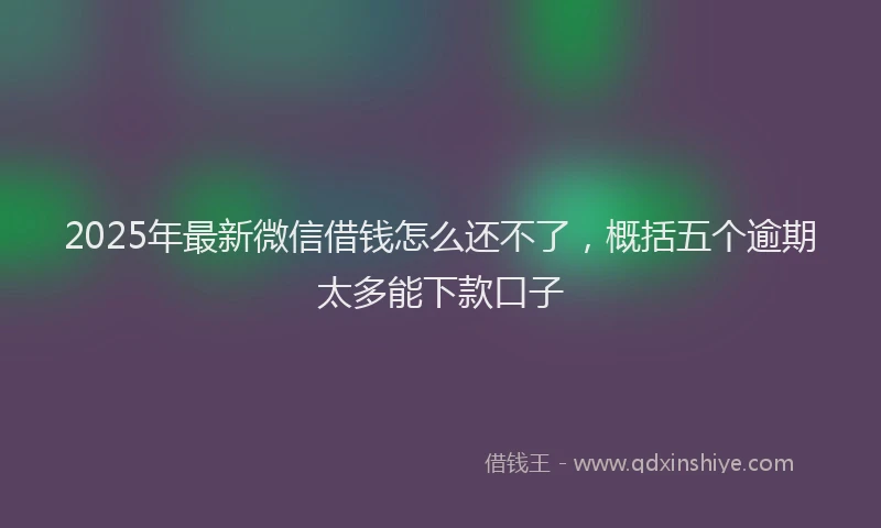 2025年最新微信借钱怎么还不了，概括五个逾期太多能下款口子