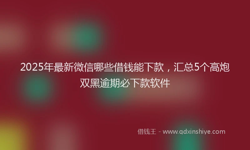 2025年最新微信哪些借钱能下款，汇总5个高炮双黑逾期必下款软件