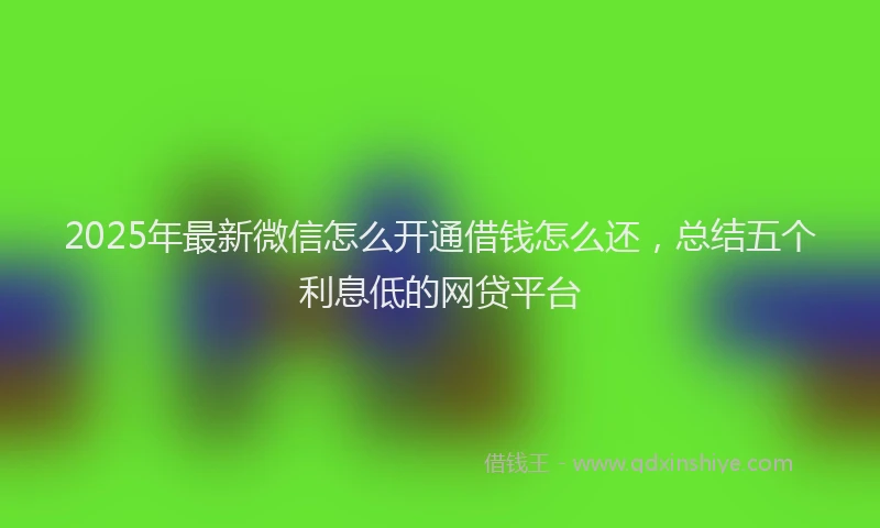 2025年最新微信怎么开通借钱怎么还，总结五个利息低的网贷平台