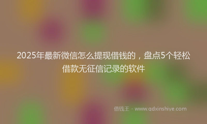 2025年最新微信怎么提现借钱的，盘点5个轻松借款无征信记录的软件