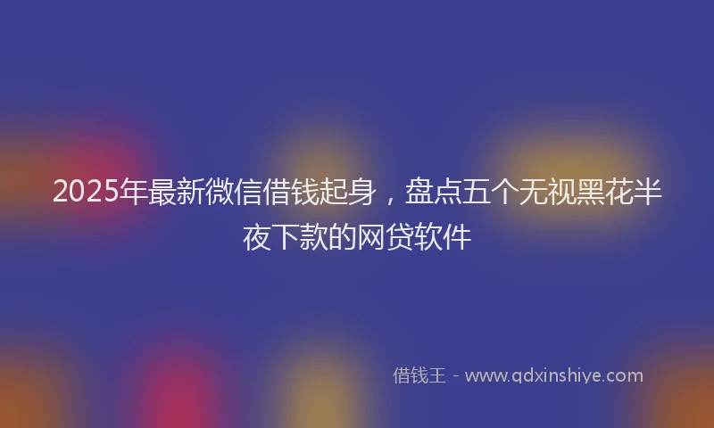2025年最新微信借钱起身，盘点五个无视黑花半夜下款的网贷软件