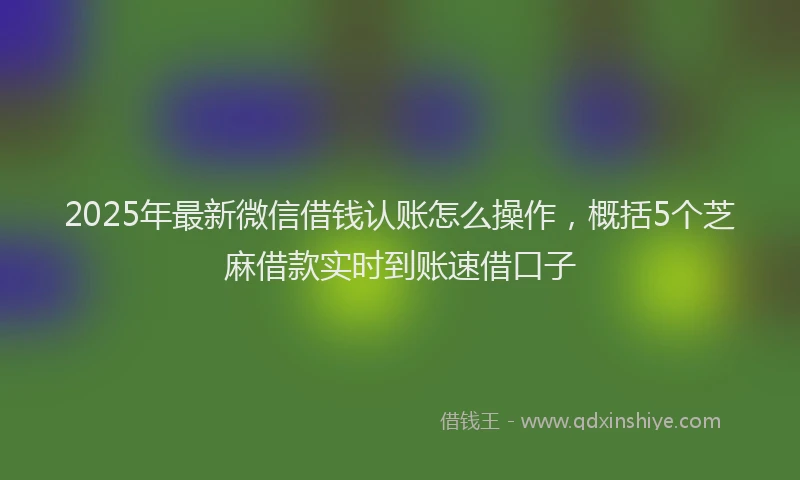 2025年最新微信借钱认账怎么操作，概括5个芝麻借款实时到账速借口子