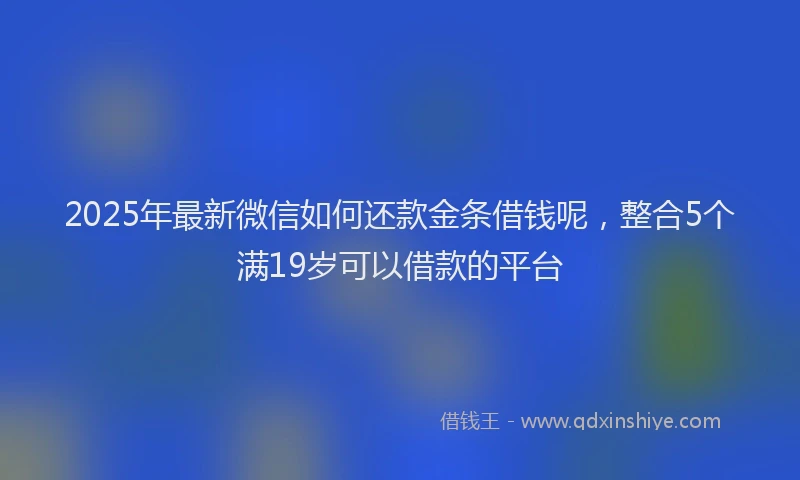 2025年最新微信如何还款金条借钱呢，整合5个满19岁可以借款的平台