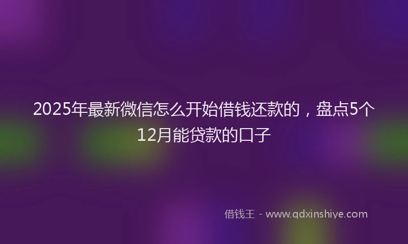 2025年最新微信怎么开始借钱还款的，盘点5个12月能贷款的口子