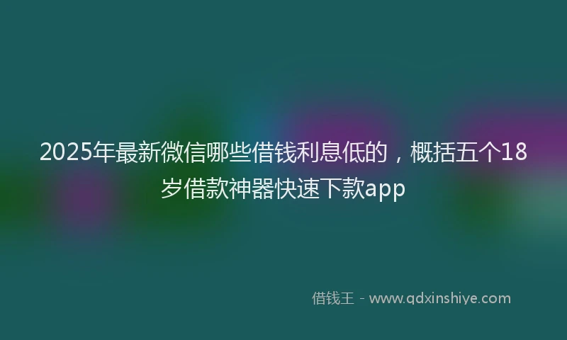 2025年最新微信哪些借钱利息低的，概括五个18岁借款神器快速下款app