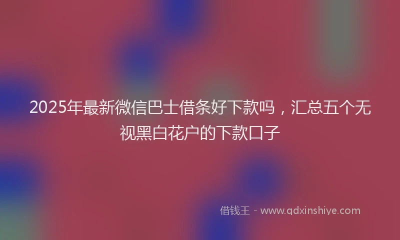 2025年最新微信巴士借条好下款吗，汇总五个无视黑白花户的下款口子