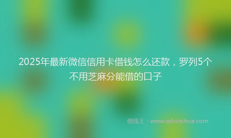 2025年最新微信信用卡借钱怎么还款，罗列5个不用芝麻分能借的口子