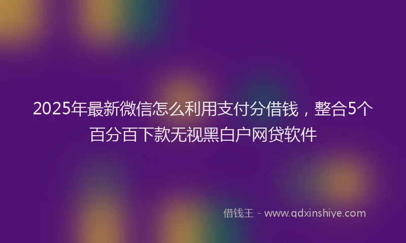 2025年最新微信怎么利用支付分借钱，整合5个百分百下款无视黑白户网贷软件