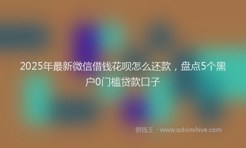 2025年最新微信借钱花呗怎么还款，盘点5个黑户0门槛贷款口子