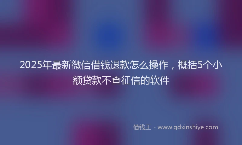 2025年最新微信借钱退款怎么操作，概括5个小额贷款不查征信的软件