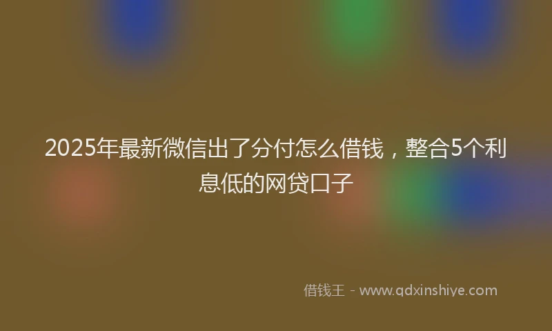 2025年最新微信出了分付怎么借钱，整合5个利息低的网贷口子