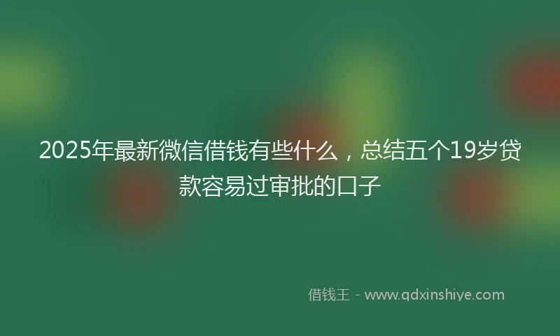 2025年最新微信借钱有些什么，总结五个19岁贷款容易过审批的口子