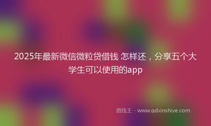 2025年最新微信微粒贷借钱 怎样还，分享五个大学生可以使用的app
