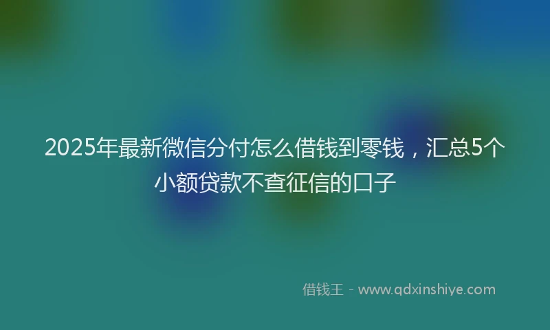 2025年最新微信分付怎么借钱到零钱，汇总5个小额贷款不查征信的口子
