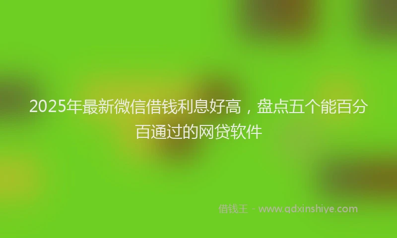 2025年最新微信借钱利息好高，盘点五个能百分百通过的网贷软件