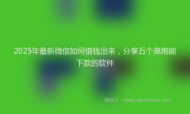 2025年最新微信如何借钱出来，分享五个高炮能下款的软件
