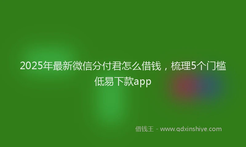 2025年最新微信分付君怎么借钱，梳理5个门槛低易下款app