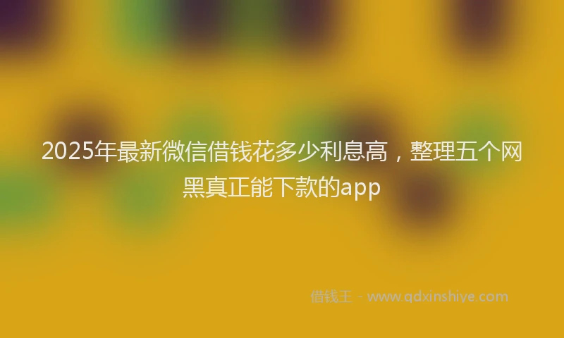 2025年最新微信借钱花多少利息高，整理五个网黑真正能下款的app
