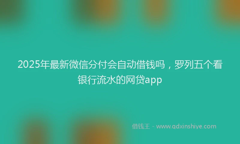 2025年最新微信分付会自动借钱吗，罗列五个看银行流水的网贷app