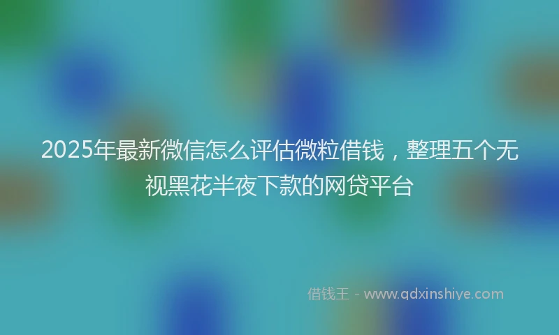 2025年最新微信怎么评估微粒借钱，整理五个无视黑花半夜下款的网贷平台