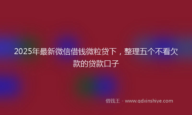 2025年最新微信借钱微粒贷下，整理五个不看欠款的贷款口子