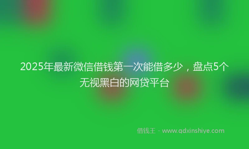 2025年最新微信借钱第一次能借多少，盘点5个无视黑白的网贷平台