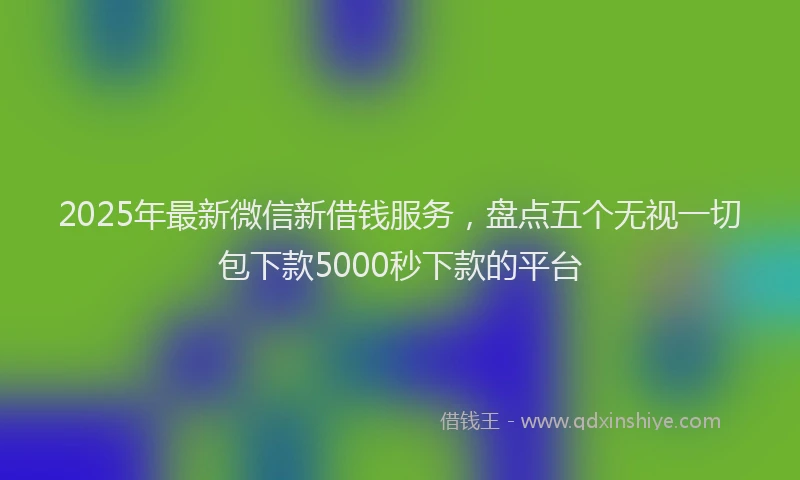 2025年最新微信新借钱服务，盘点五个无视一切包下款5000秒下款的平台