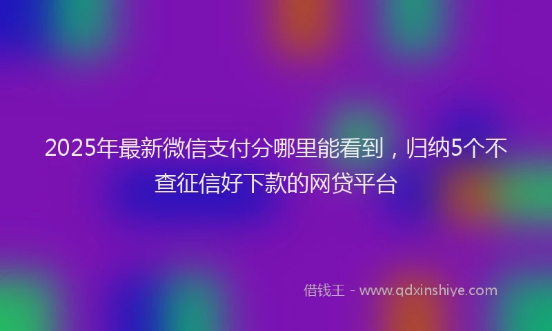 2025年最新微信支付分哪里能看到，归纳5个不查征信好下款的网贷平台