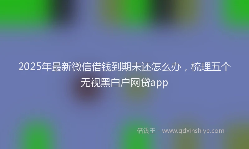 2025年最新微信借钱到期未还怎么办，梳理五个无视黑白户网贷app