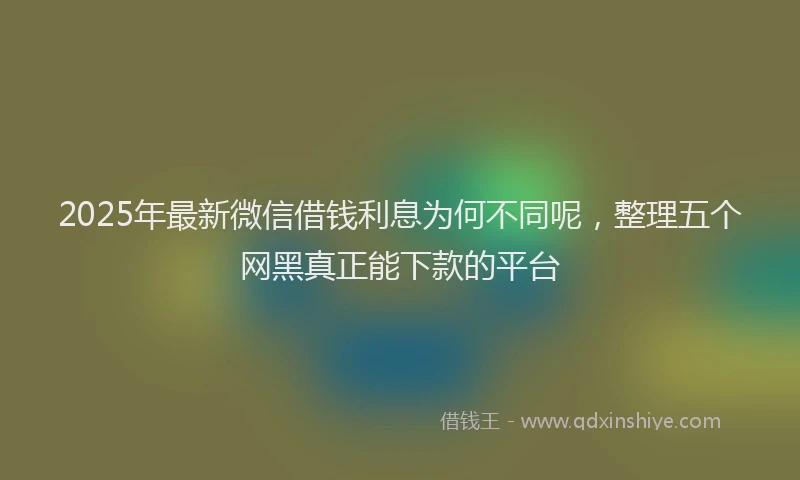 2025年最新微信借钱利息为何不同呢，整理五个网黑真正能下款的平台